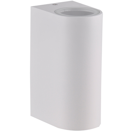 Außenwandleuchte oben unten mit LED 2x GU10 BOSTON GOLDLUX (Polux) ALUMINIUM Weiß oval