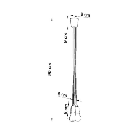 DIEGO LED Pendel-Deckenleuchte 3xE27 Orange Ausleger SOLLUX