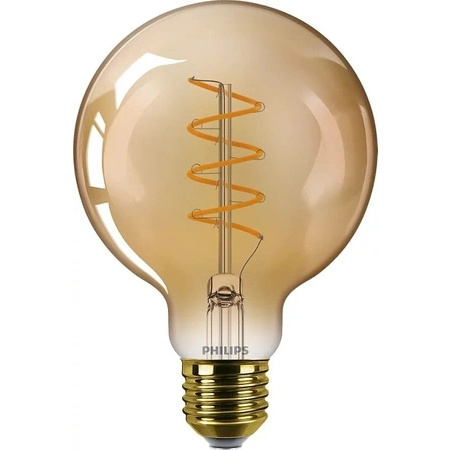 Globe E27 G95 LED Lampen 5,5 W = 40 W, 470 lm, 2200 K, warmes Filament, bernsteinfarben, PHILIPS, dimmbar
