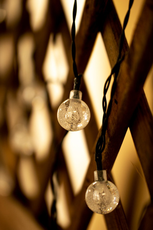 Garten SOLAR GIRLANDE DEKORATIVE Lichterkette 30 Kugeln 2700K Hitze GOLDLUX (Polux)