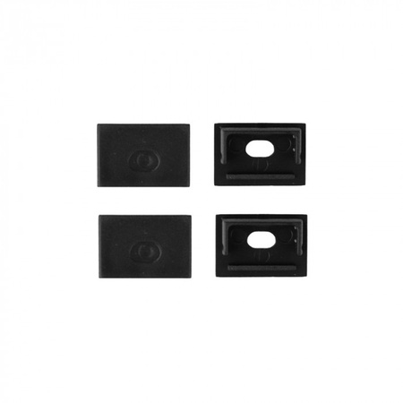 Aluminium LED-Profil für Gipskarton REGIPS Fliesenunterprofil Schwarz 2m mit Diffusor Schwarz für LED-Streifen + Endkappen GN Ecolight Serie