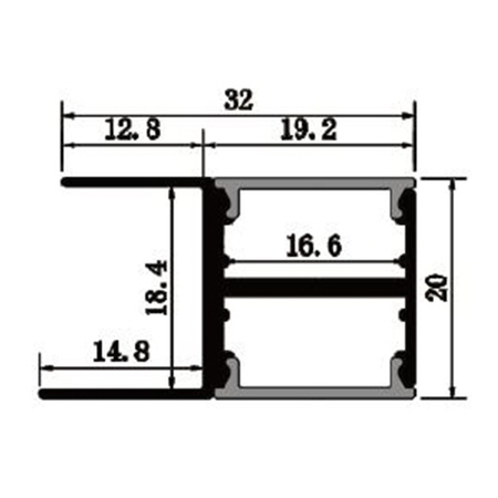 Aluminium-Anodierter Möbelprofil für LED-Streifen KM48 mit Klarglasabdeckung und Endkappen, 1m Silber LUMILED