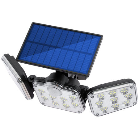 Solar-Flutlichtlampe 138x LED 10W 480lm Kalt IP65 Bewegungssensor + Fernbedienung