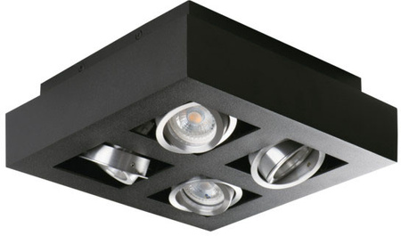 Aufbau-Halogen-Spotleuchte SPOT Movable Schwarz 4xGU10 STOBI Kanlux