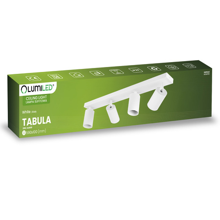 SPOT TUBA Deckenleuchte Reflektor Halogen Leuchte 4x GU10 TABULA LUMILED