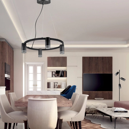 Hängelampe 4x GU10 Schwarz ROMA Sanico Goldlux