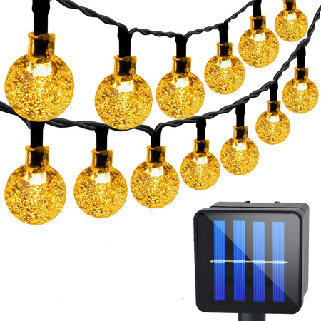 Garten SOLAR GIRLANDE DEKORATIVE Lichterkette 30 Kugeln 2700K Hitze GOLDLUX (Polux)