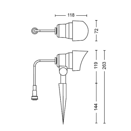 Outdoor-LED-Gartenleuchte SPOT Pack GardenLink 6W 12V 2700K IP44 + Kabel bewegliche Einbauleuchte PHILIPS