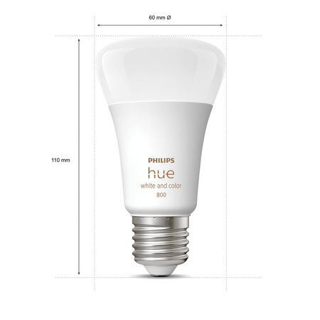 2PAK LED-Glühbirne E27 A60 6,5W CCT RGB PHILIPS HUE Weiß & COLOR Ambiente Bluetooth Zigbee