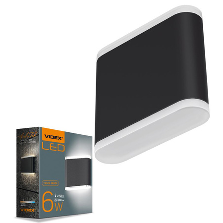 Garten-Wandleuchte Outdoor LED-Fassadenleuchte 6W 660lm 2700lm Warm Black EVAN Videx