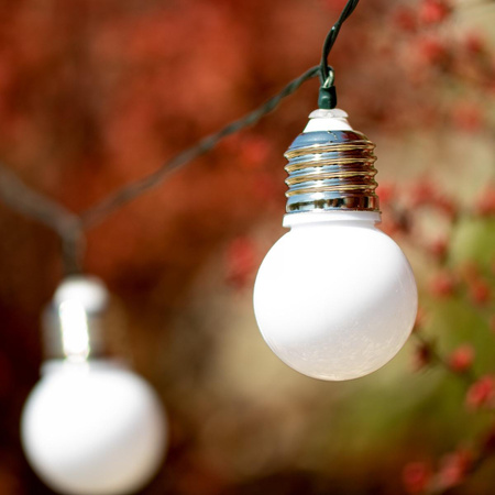 Solar Garten Ornamental Girlande Lichterkette 1.75m 10xLED SILBER Perlen 3000K