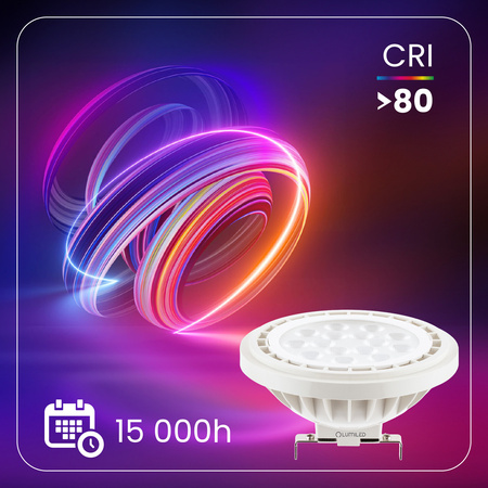 LED Lampen G53 AR111 10W = 75W 1055lm 3000K Warm 38° 12V AC/DC LUMILED