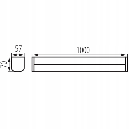 LED Wand- und Deckenleuchte Badezimmerleuchte 23W 4000K IP44 100cm Chrom KANLUX
