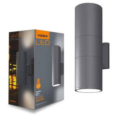 Außenwandleuchte IP54 2x E27 Grau PORTER Videx