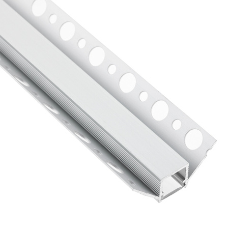 Eckprofil Architektonisches Aluminium LED-Profil typ Z für Gipskartonplatten mit Klarglasabdeckung, 1m LUMILED
