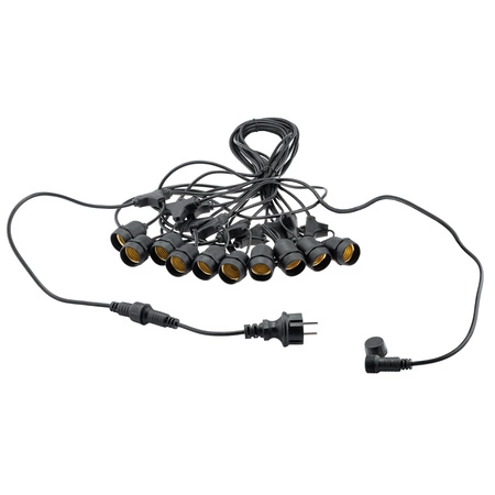 Garten Girlande Outdoor-Lichterkette 10m 10x E27 Glühbirnen SMOKEY 6W 2200K MALUS Lumiled