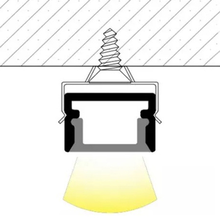 Anodisiertes Aluminium LED-Profil KM33 mit Klarglasabdeckung und Endkappen, 2m Silber LUMILED