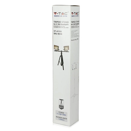 Doppelstativständer für LED Fluterer TRIPOD Schwarz VT-41150B V-TAC