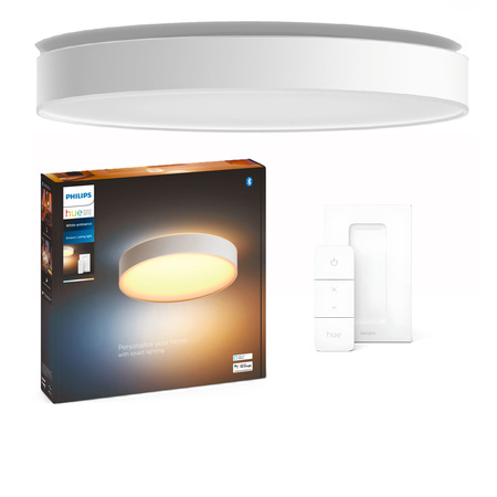 LED Plafond Enrave Weiß 48W 55cm CCT PHILIPS HUE Bluetooth Deckenleuchte + Dimmschalter