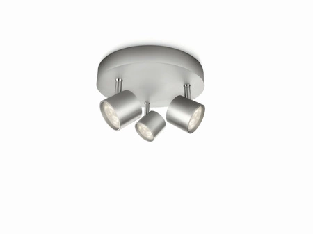 LED STAR Deckenleuchte 3x 4.5W 2700K Dimmbarer Reflektor Leuchte Bewegliches Aluminium Rund PHILIPS