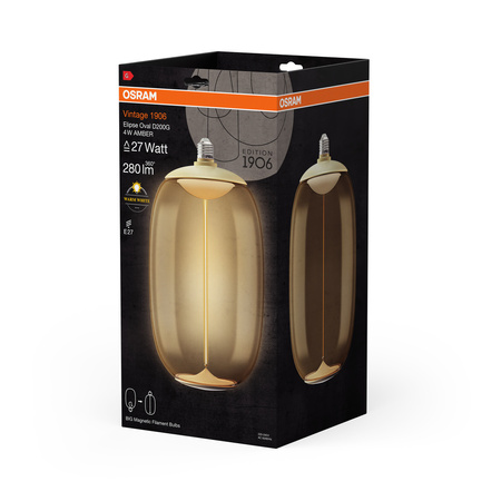 Dekorative LED-Lampe E27 4W = 27W 280lm 2700K Warm 320° Amber Filament Vintage 1906 Osram