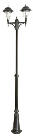 Outdoor-Gartenlampenmast LATERNE E27 Prince OGMWN 2 O 195-295cm schwarz Su-Ma