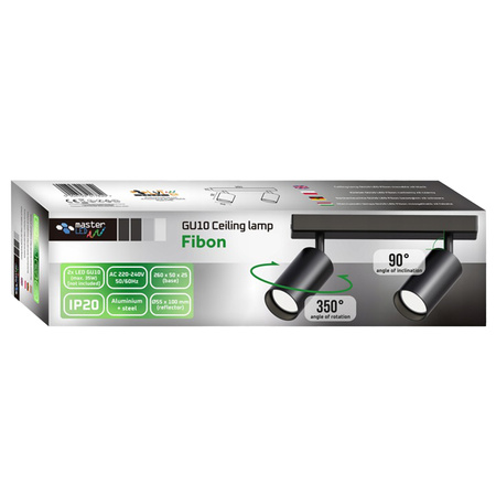 Spot Wandleuchte Spotlight LED Deckenleuchte Aufbau SCHWARZ Schwarz Modern 2xGU10