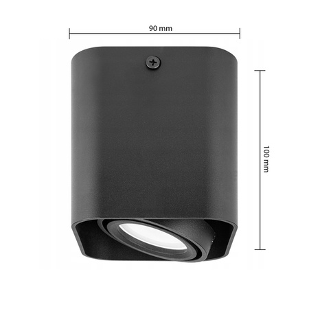 Aufputz Halogen Tuba Reflektor Spot GU10 Quadratisch Beweglich Schwarz Masterled