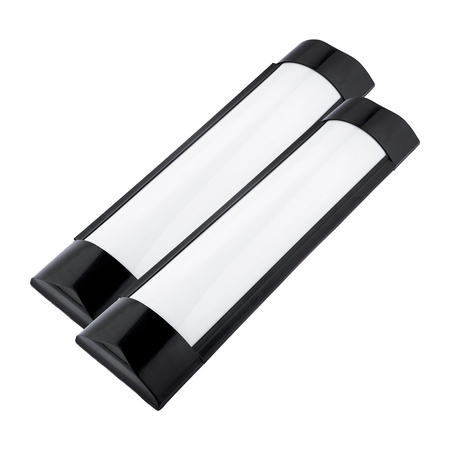 2x LED Panel Anbauleuchte Schwarz 30cm 8W 4500K Neutrale Farbe