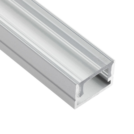 Anodisiertes Aluminium LED-Profil KM33 mit Klarglasabdeckung und Endkappen, 1m Silber LUMILED