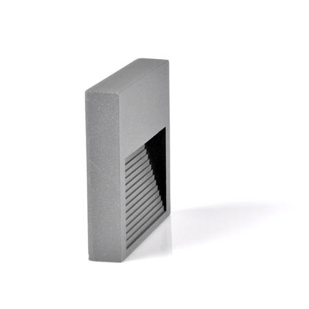 LED-Gartenanbau-Treppenleuchte 3W 60lm IP44 4000K grau quadratisch Q9 GOLDLUX (Polux)