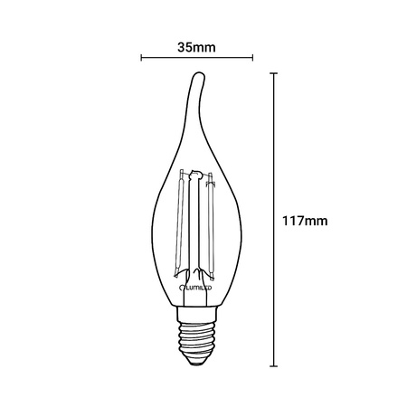6x LED Lampen E14, Glühbirne Flame B35 7W = 60W 770lm 360° 4000K neutral Glühfaden LUMILED