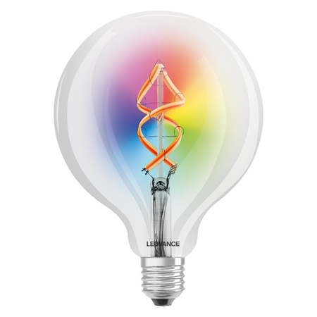 E27 G125 LED Lampen 4,5W = 30W 2700K Warm RGB 300lm 300° LEDVANCE SMART+ WIFI Filament dimmbar