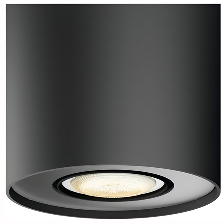 LED Spot Pillar Schwarz 4.2W CCT PHILIPS HUE Bluetooth Zigbee Deckenleuchte + Dimmschalter