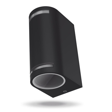 Garten-Wandleuchte Outdoor LED-Fassadenleuchte 2x GU10 IP54 Schwarz JUSTIN Videx