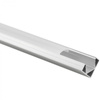 Aluminiumprofil für LED Silver Corner 2m mit Milky Dome und Ecolight Endkappen