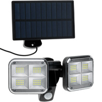 COB LED Solar Flutlicht 16W 6000K Kalt IP65 Schwarz Bewegungssensor