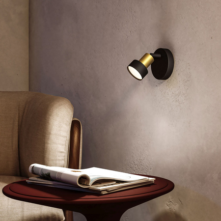 Wandleuchte GU10 Schwarz-Kupfer Kabelkanal Philips