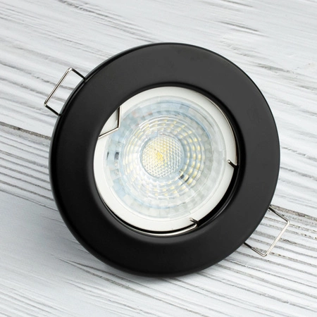 Einbaustrahler GU10, MR16 Einbauspot HALOGEN Runde Fest Schwarz Blech LUMILED