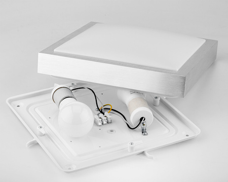 Decken-LED-Leuchte Decken- und Wandleuchte quadratisch 2 xE27 IP44