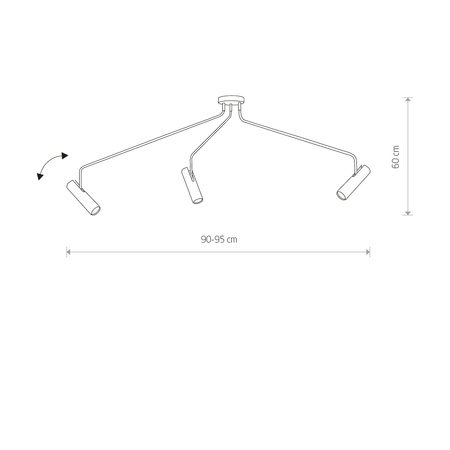 EYE SUPER 6491 Nowodvorski Deckenleuchte Weiß 3xGU10 Beweglicher Rohrschirm Stahl Modern