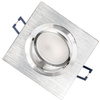 Einbaustrahler GU10, Einbauspot HALOGEN Quadrat beweglich gebürstet Silber LUMILED