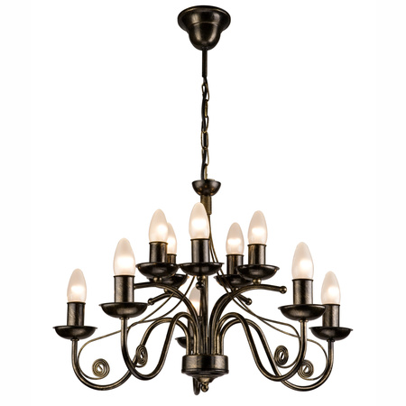 DONATO 10xE14 Kronleuchter Decke Pendelleuchte Schwarz Klassisch LM-10.29 Lamkur