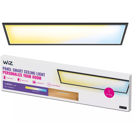 LED-Oberflächenpanel 120x30 Deckenleuchte CASETON 36W Schwarz SMART WiFi WiZ