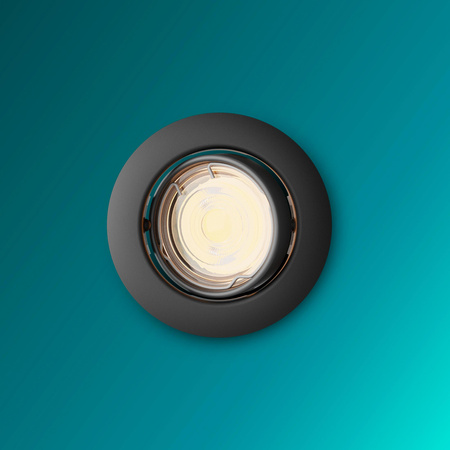 LED GU10 Einbauleuchte Aluminium kreisförmig Schwarz Peridot Philips