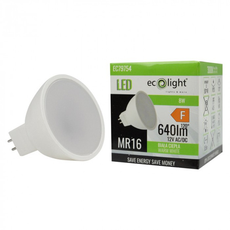 LED-Reflektor-Lampe MR16 GU5.3 8W 640lm 3000K Warm 12V Ecolight