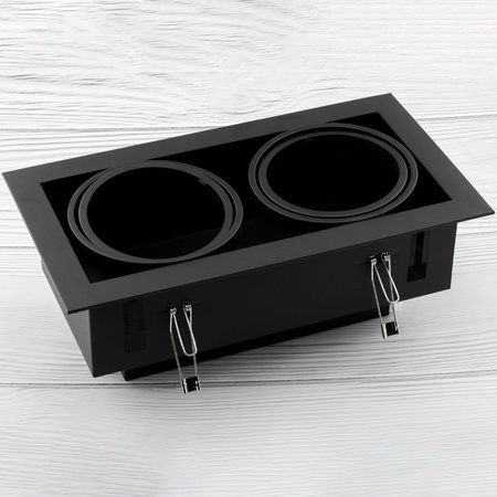 Unterputz-Halogen-Bewegliche Leuchte 2xGU10 ES111 Rechteckig Schwarz