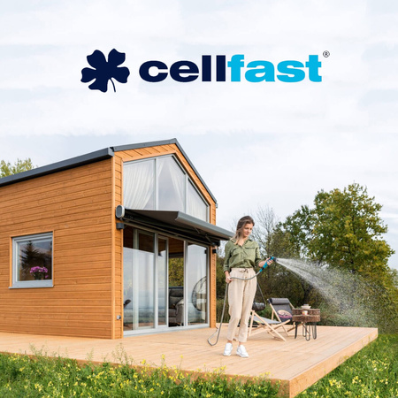 Gartenwasserschlauch 15m dehnbar mit Pistole und Kupplungen BASIC CELLFAST