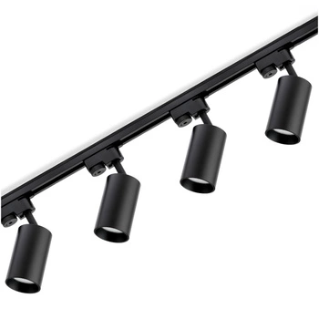 2m Stromschiene + 4x Schienenstrahler GU10 Schwarz SAGI LUMILED