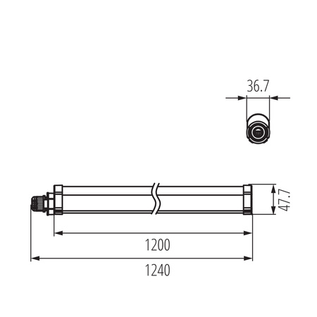 LED 40W 120cm 4800lm 4000K Neutral 145° IP65 Anbauleuchte weiß TP KANLUX